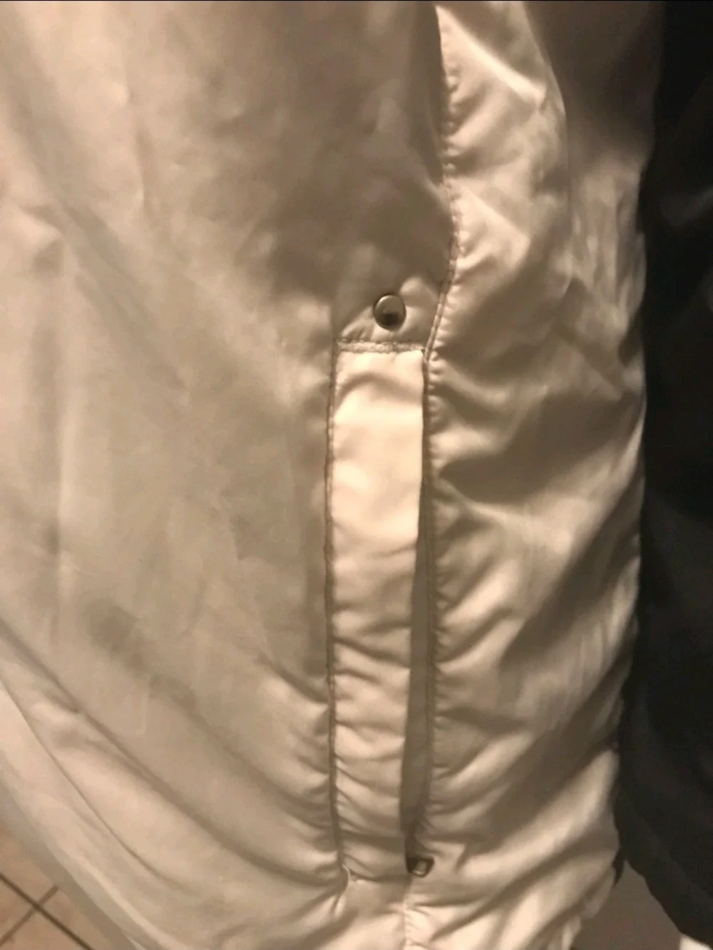 Men's Quilted Cream and Black Zip-Front Puffer Jacket